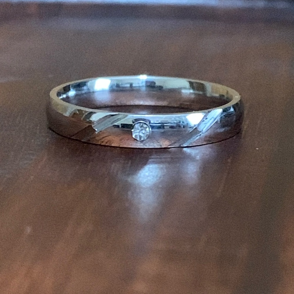 Stainless steel cz ring size 11.5